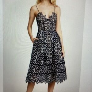 Self Portrait navy and white Azalea dress sz 2